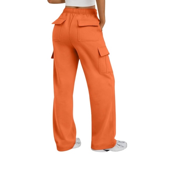 Orange Cargo Sweatpants - Picture 1 of 2